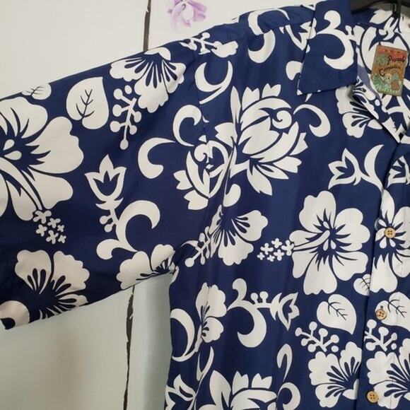Pineapple Connection Hawaiian Floral Button Casual Shirt L - Picture 3 of 7